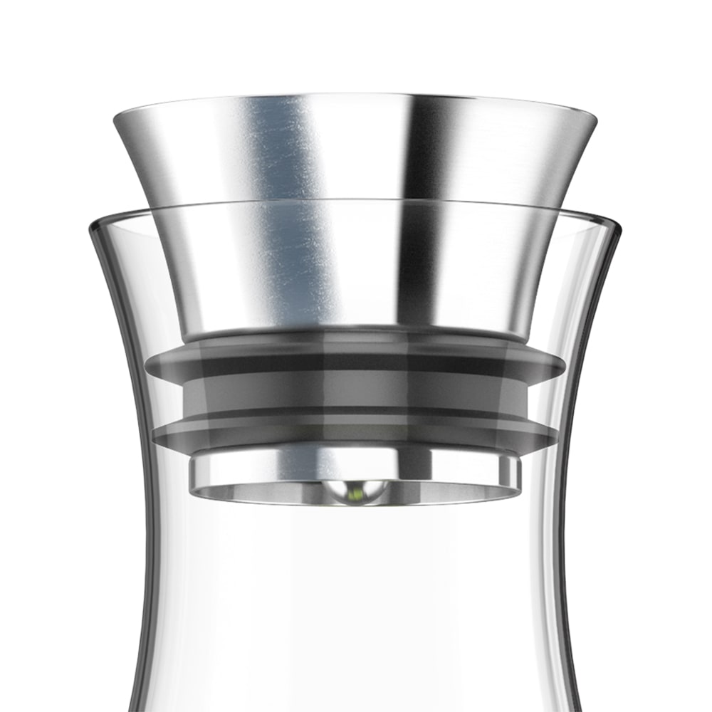 Cool carafe FLOW CLASSIC glass/stainl,1L