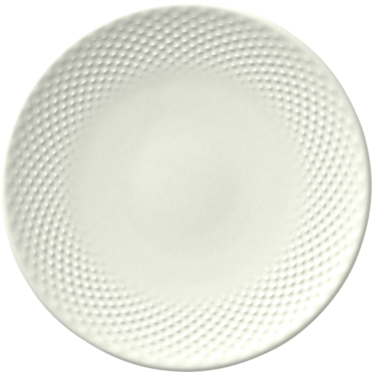Plate flat round coupe embossed cream 17cm