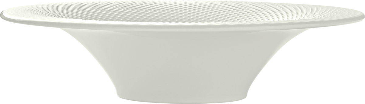 Plate deep round coupe embossed cream 27cm