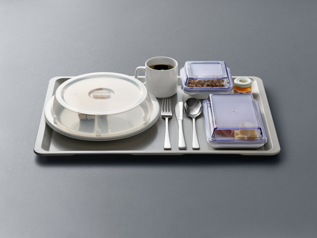 Platter rectangular 2-part with plain bottom 23cm