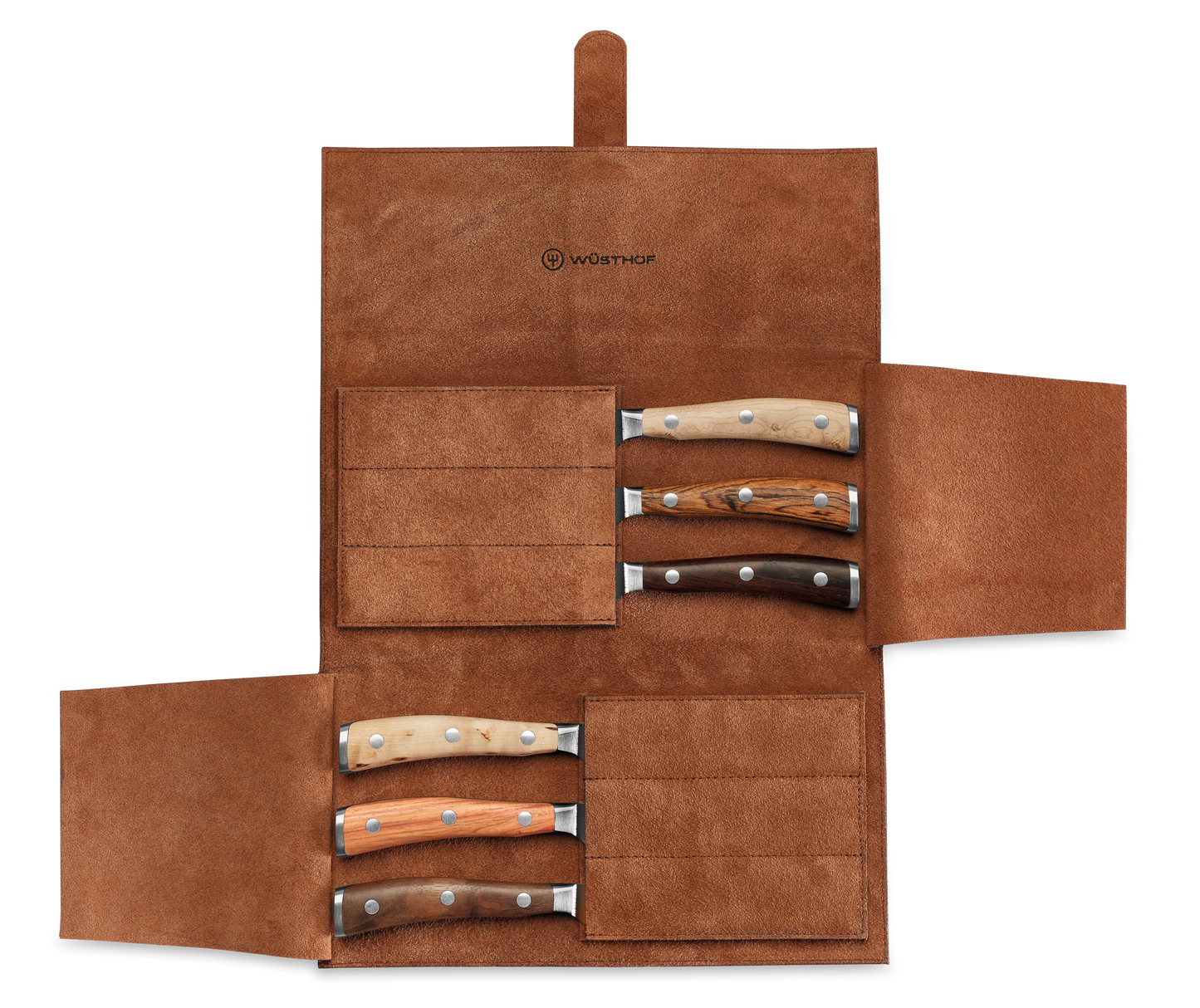 Ikon Selection 6-piece Steak Knife Set with leather Knife Roll