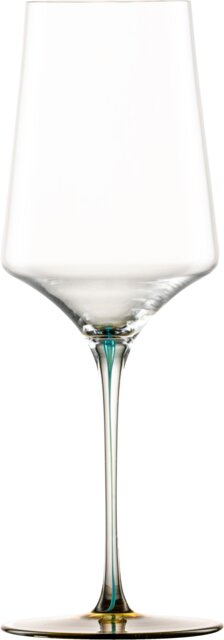 INK White wine glass ochre green - handmade 40,7cl