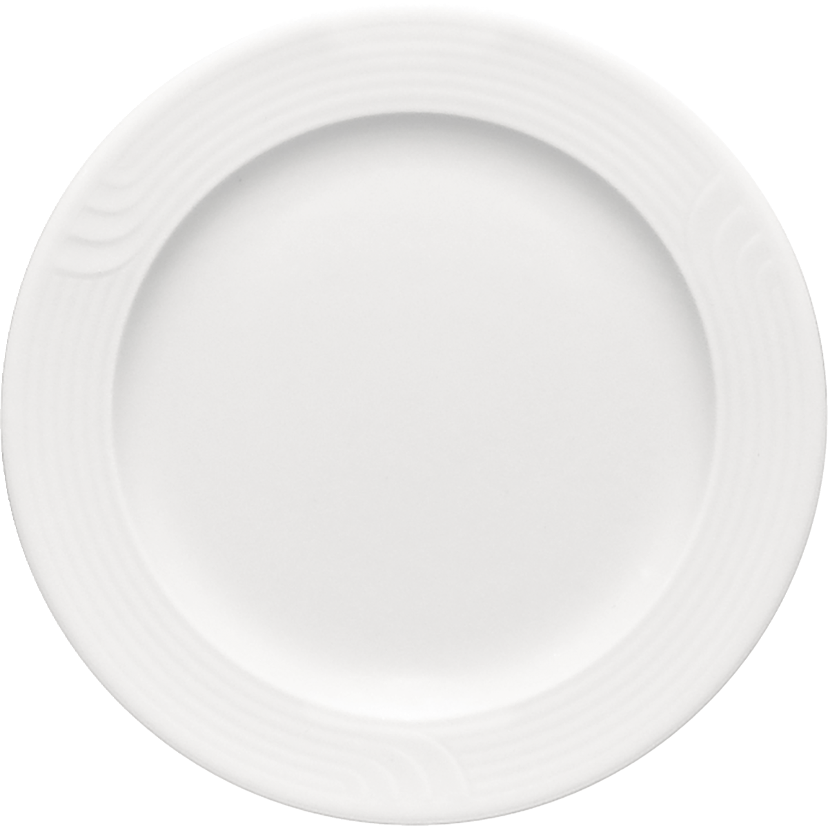 Plate flat round with rim embossed 16cm