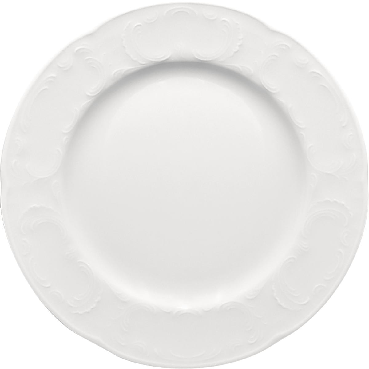 Plate flat round with rim embossed 20cm