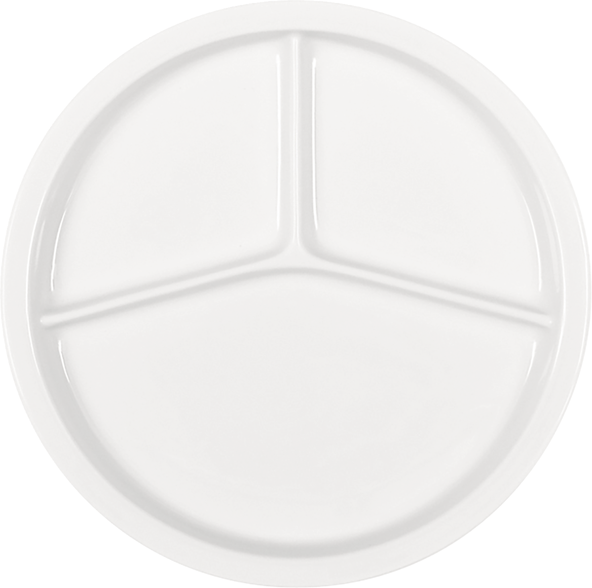 Plate flat round 3-part plain bottom 23cm