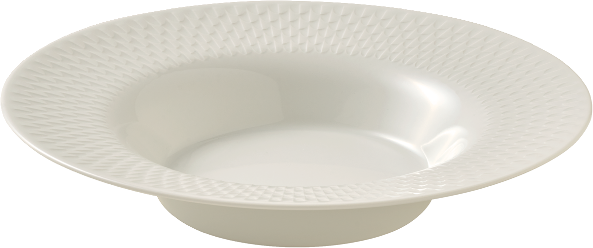 Plate deep round with rim embossed 20cm