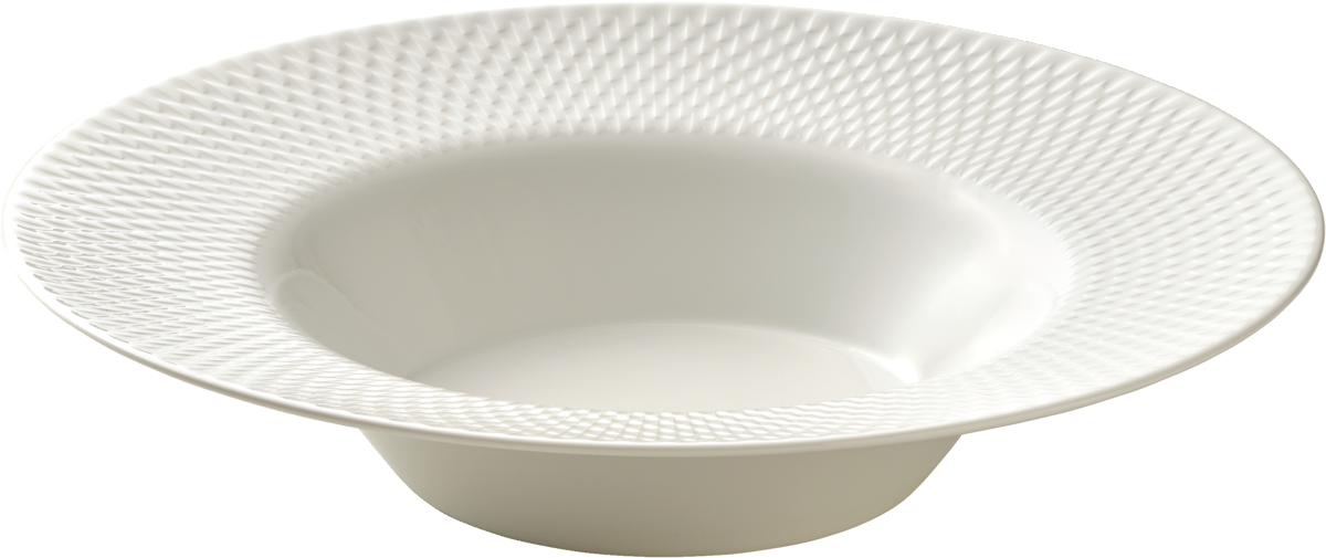 Plate deep round with rim embossed 24cm