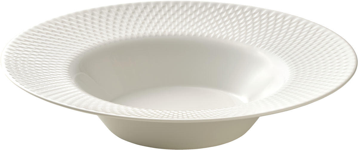 Plate deep round with rim embossed 29cm