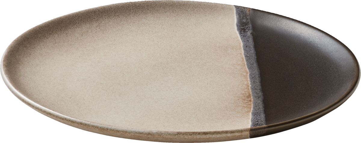 Plate flat round coupe black 23cm