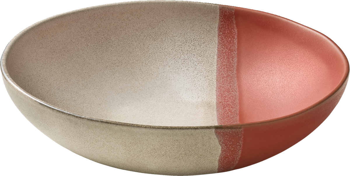 Plate deep round coupe coral 23cm