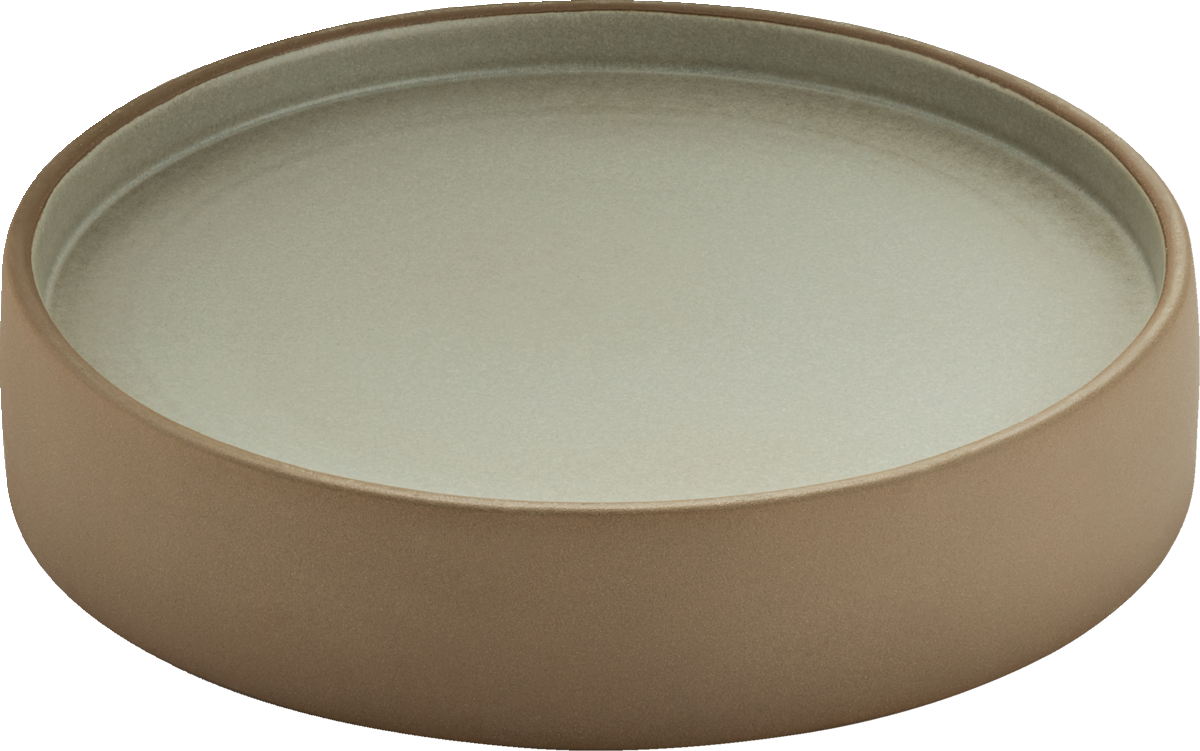 Plate flat/deep round beige/grey 21cm