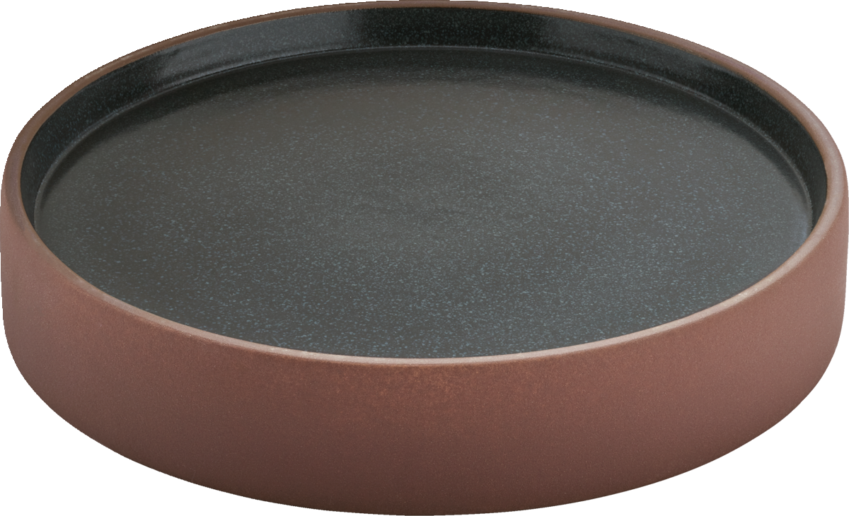 Plate flat/deep round brown/black 24cm