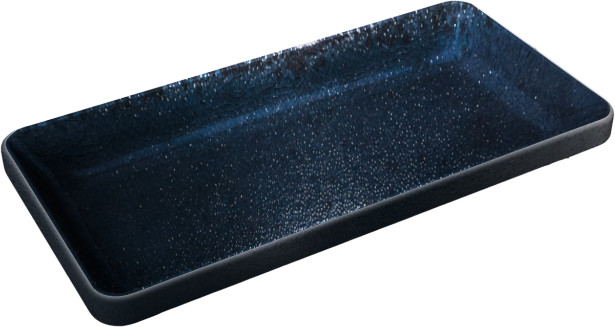 Bowl rectangular stackable black 18x9cm/0.18l