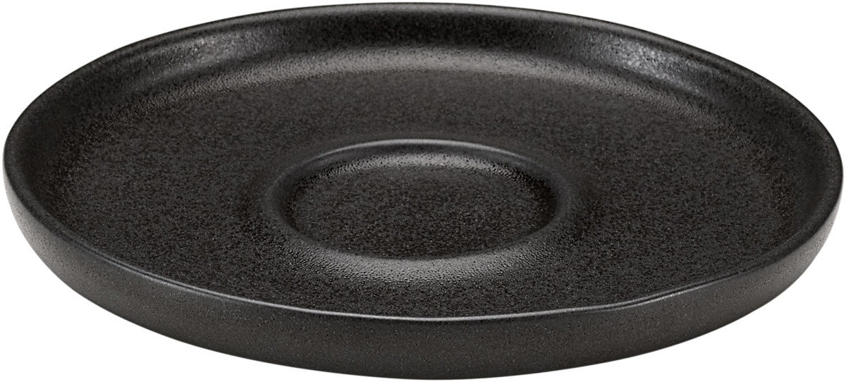 Saucer round black 12cm