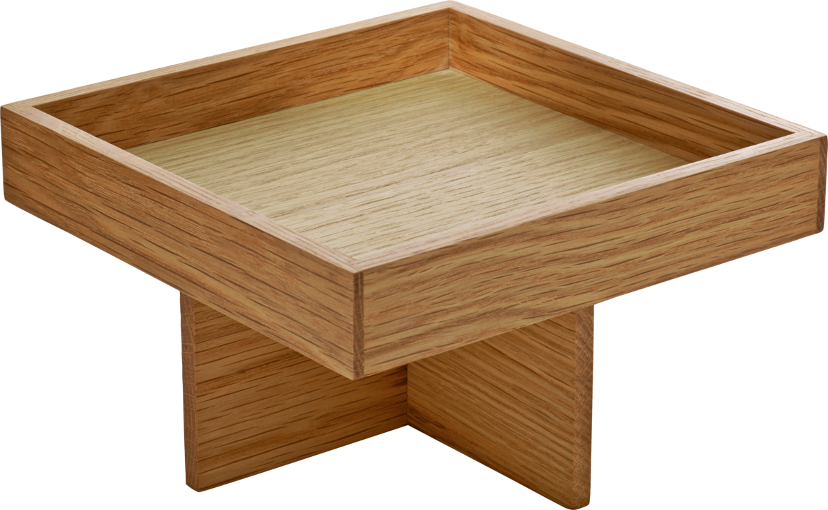 Menage square on stand oak 8cm height, 18x18cm