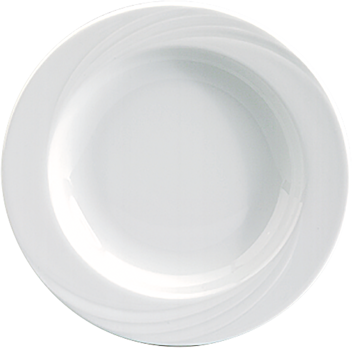 Plate deep round with rim embossed 20cm