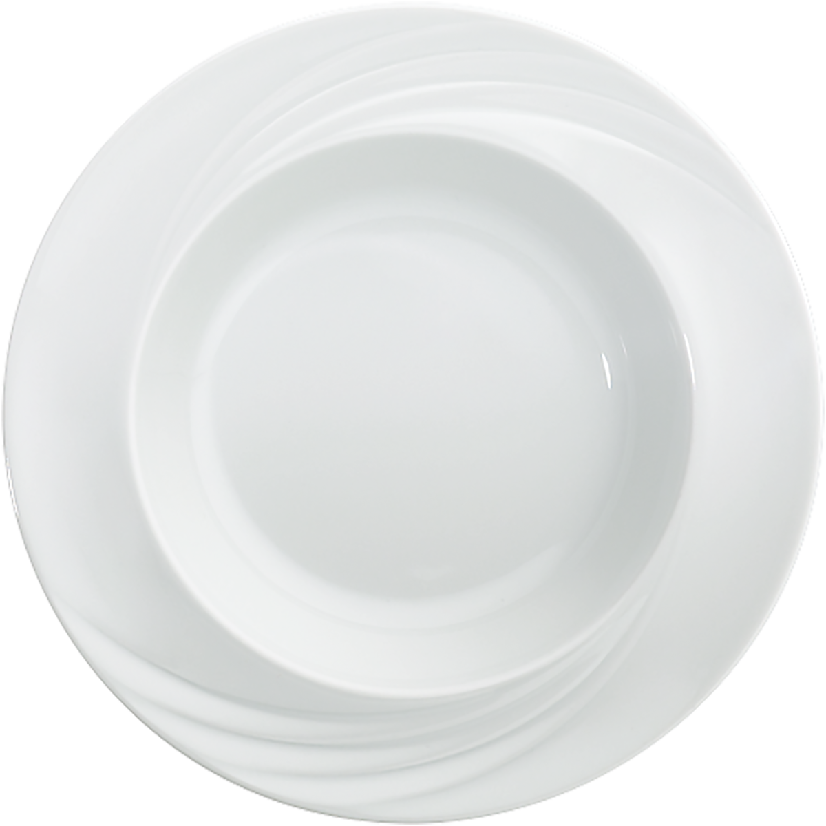 Plate deep round with rim embossed 23cm