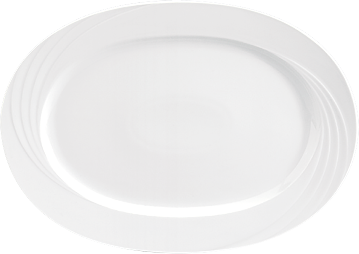 Platter oval with rim embossed 29x21cm