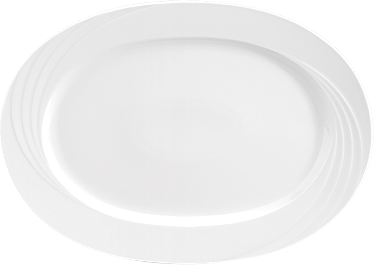Platter oval with rim embossed 33x24cm