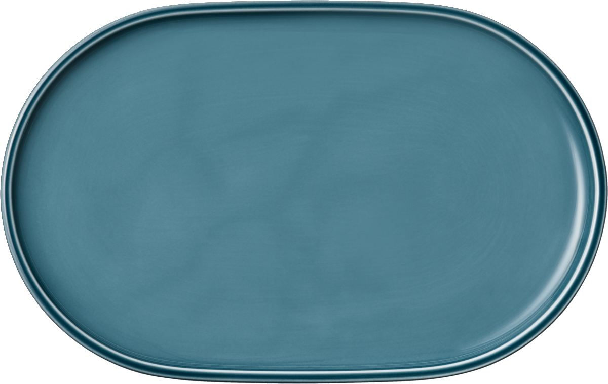 Platter oval coupe PETROL BLUE 30x19cm