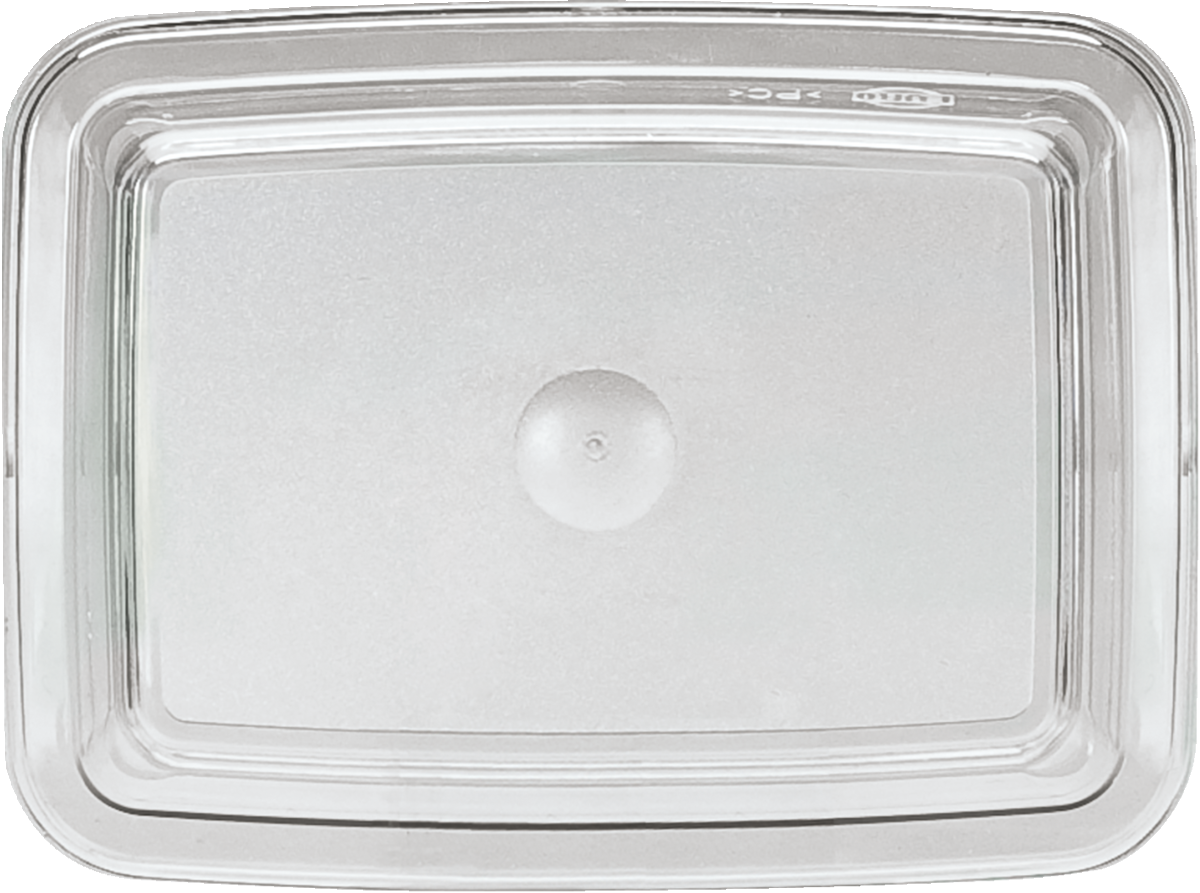 Plastic cover rectangular transparent 12x9 cm