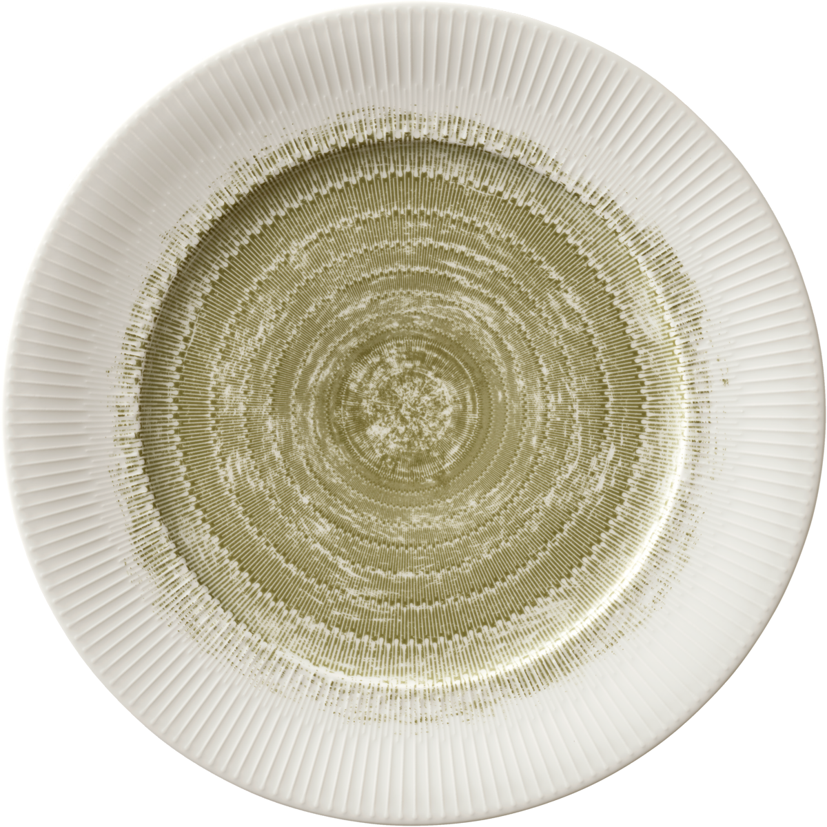 Plate flat round with rim embossed 31cm