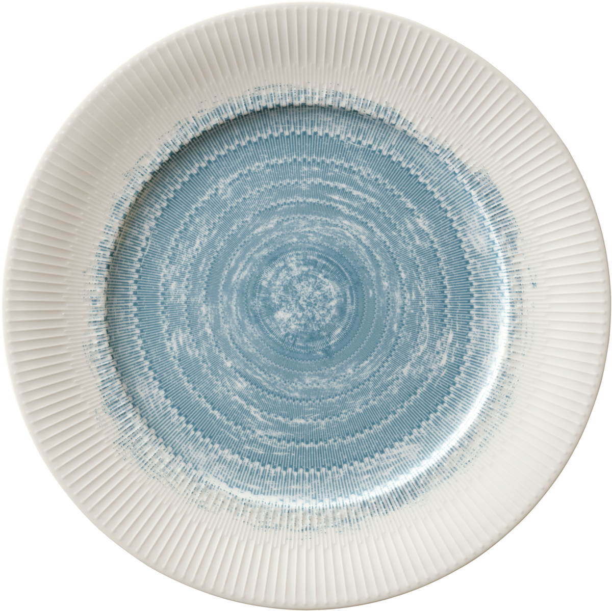 Plate flat round with rim embossed 31cm