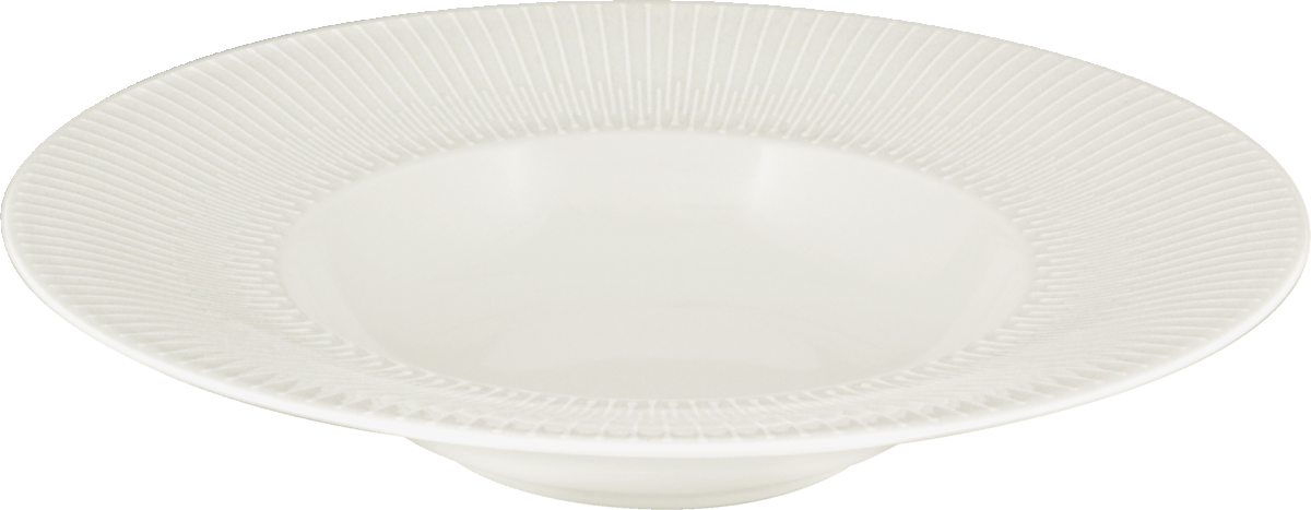 Plate deep round with rim embossed 24cm