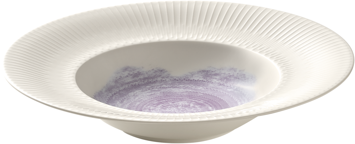 Plate deep round with rim embossed 24cm