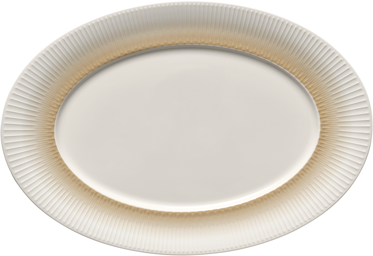 Platter oval with rim embossed 34cm