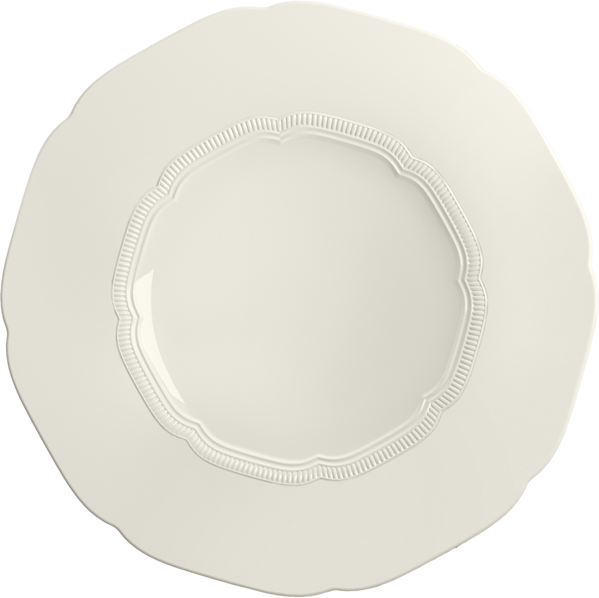 Plate flat round with rim embossed 29cm