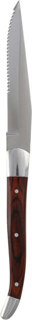 STEAK KNIVES Dark Wood Handle Serrated 233mm