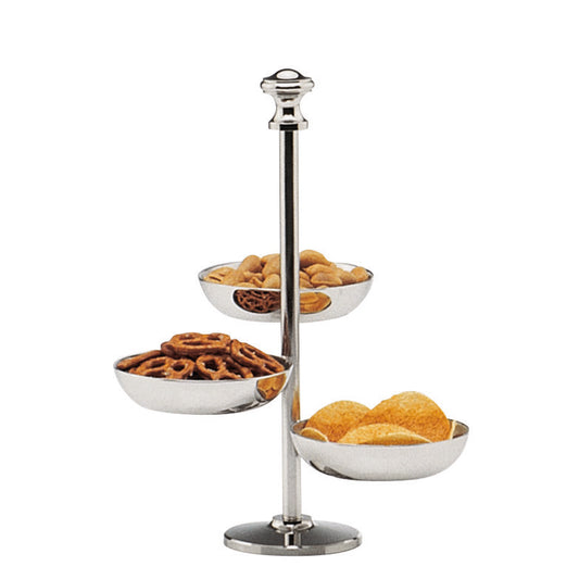 Snack stand, 3-part, silver plated