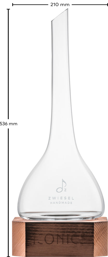 ICONICS Decanter - handmade with wooden base  75,0cl