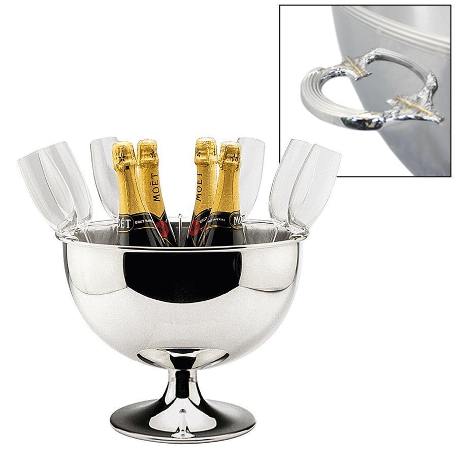 Champagne bowl silver plated 56cm, with handles