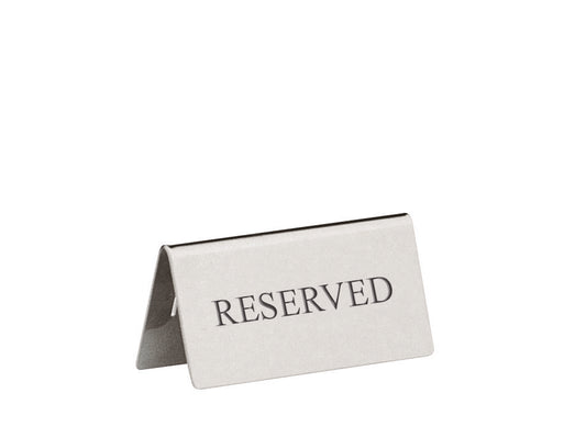 Reserved sign, silver plated English