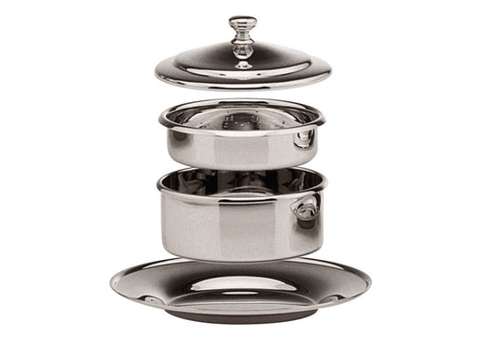 Butter dish, 4-part, silver plated
