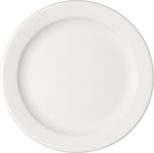 Plate flat round with rim 25cm