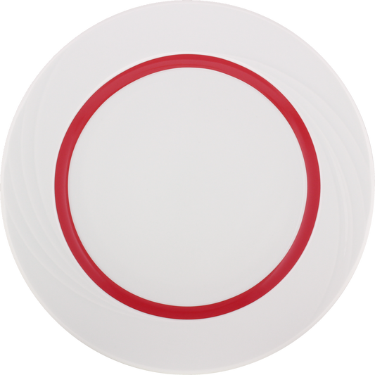 Plate flat round with rim embossed 25cm