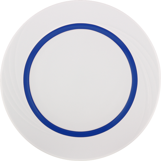 Plate flat round with rim embossed 16cm