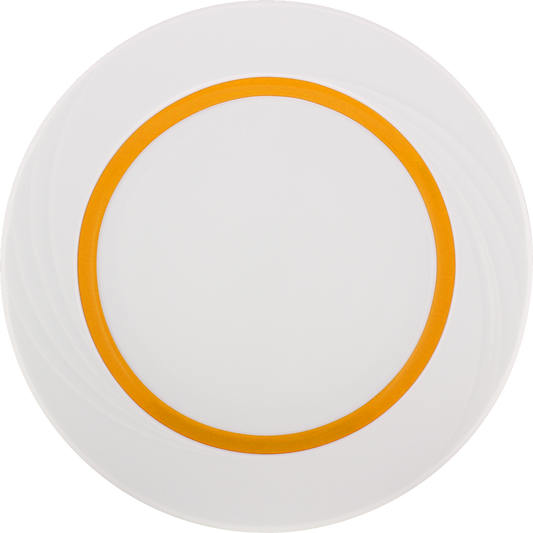 Plate flat round with rim embossed 25cm