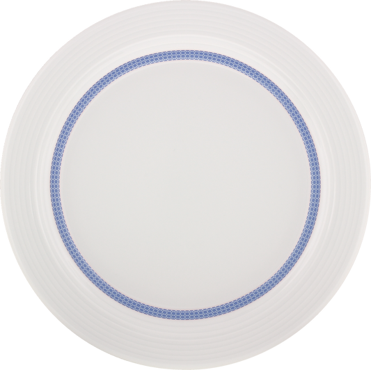 Plate flat round with rim embossed 25cm
