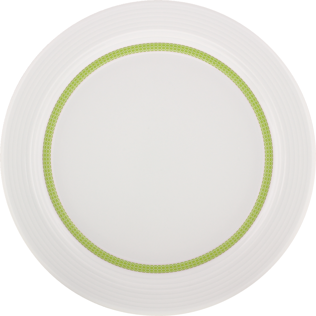 Plate flat round with rim embossed 25cm