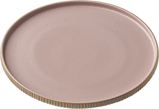 Plate round flat high rim embossed rosé 21cm