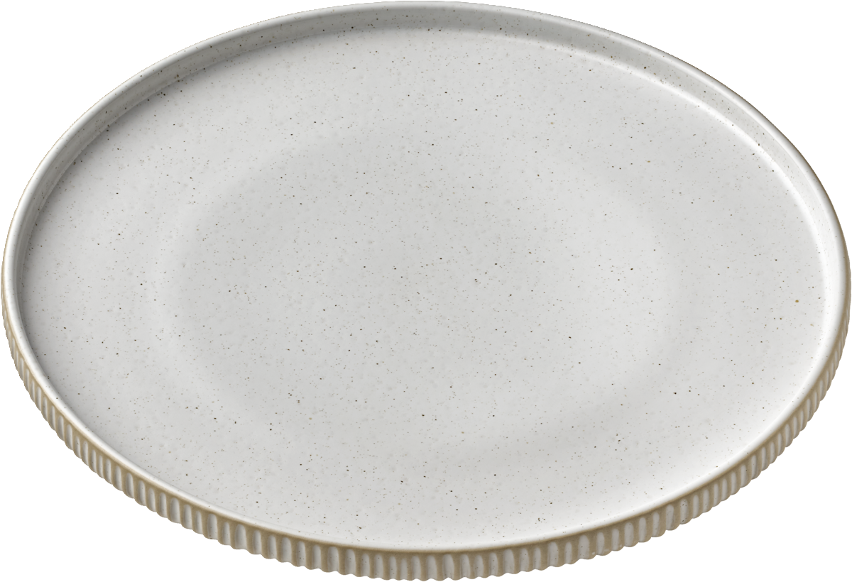 Plate round flat high rim embossed white 27cm