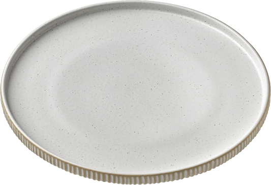 Plate round flat high rim embossed white 27cm