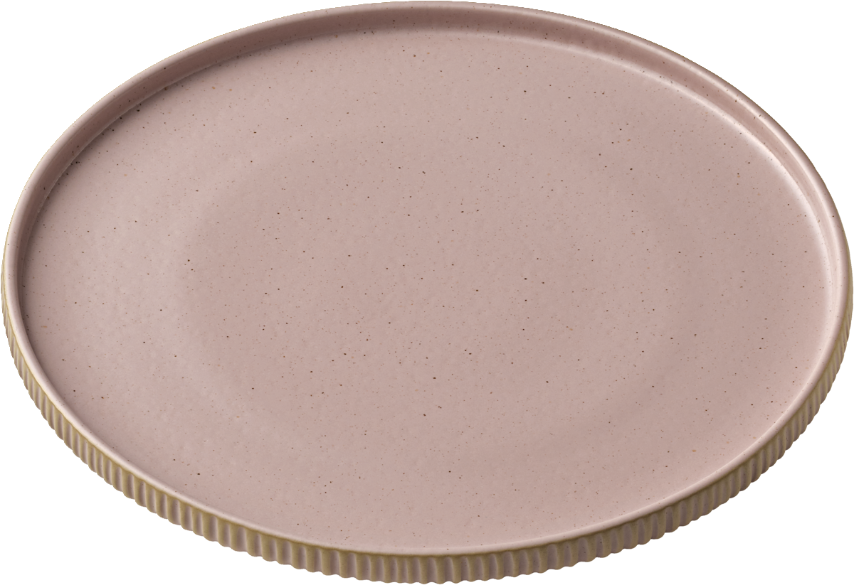 Plate round flat high rim embossed rosé 27cm