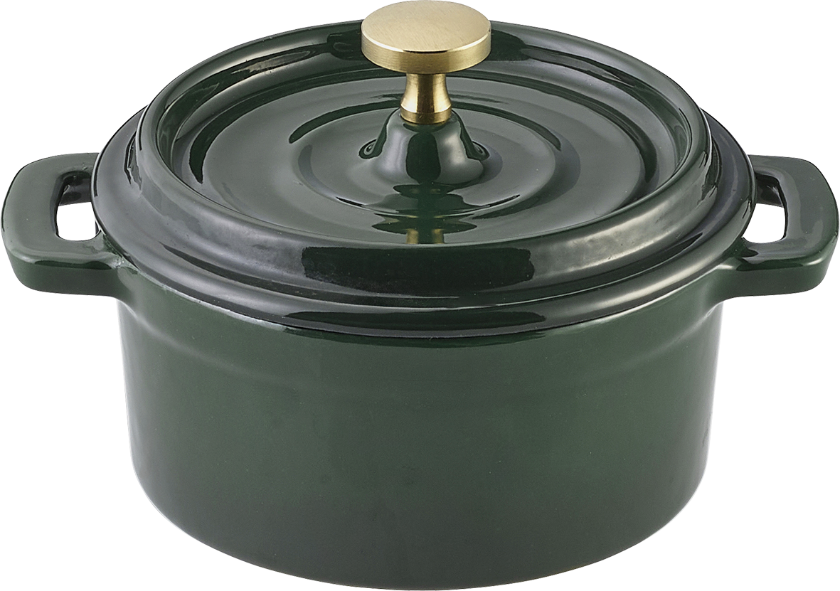 Cocotte round green 10cm