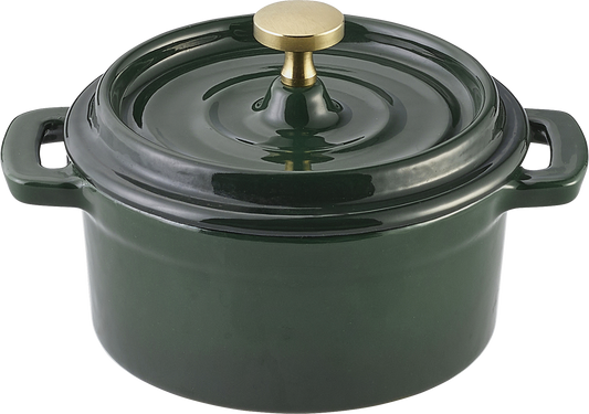 Cocotte round green 10cm