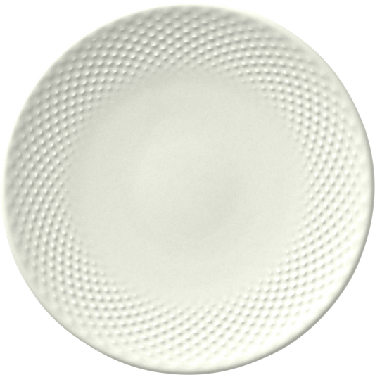 Plate flat round coupe embossed cream 17cm